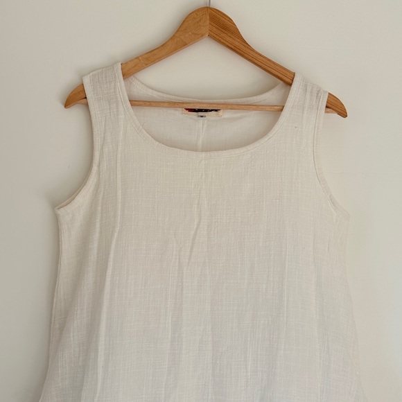 Sleeveless cotton mix maxi dress - fully lined - white - no tag - M - Picture 3 of 6